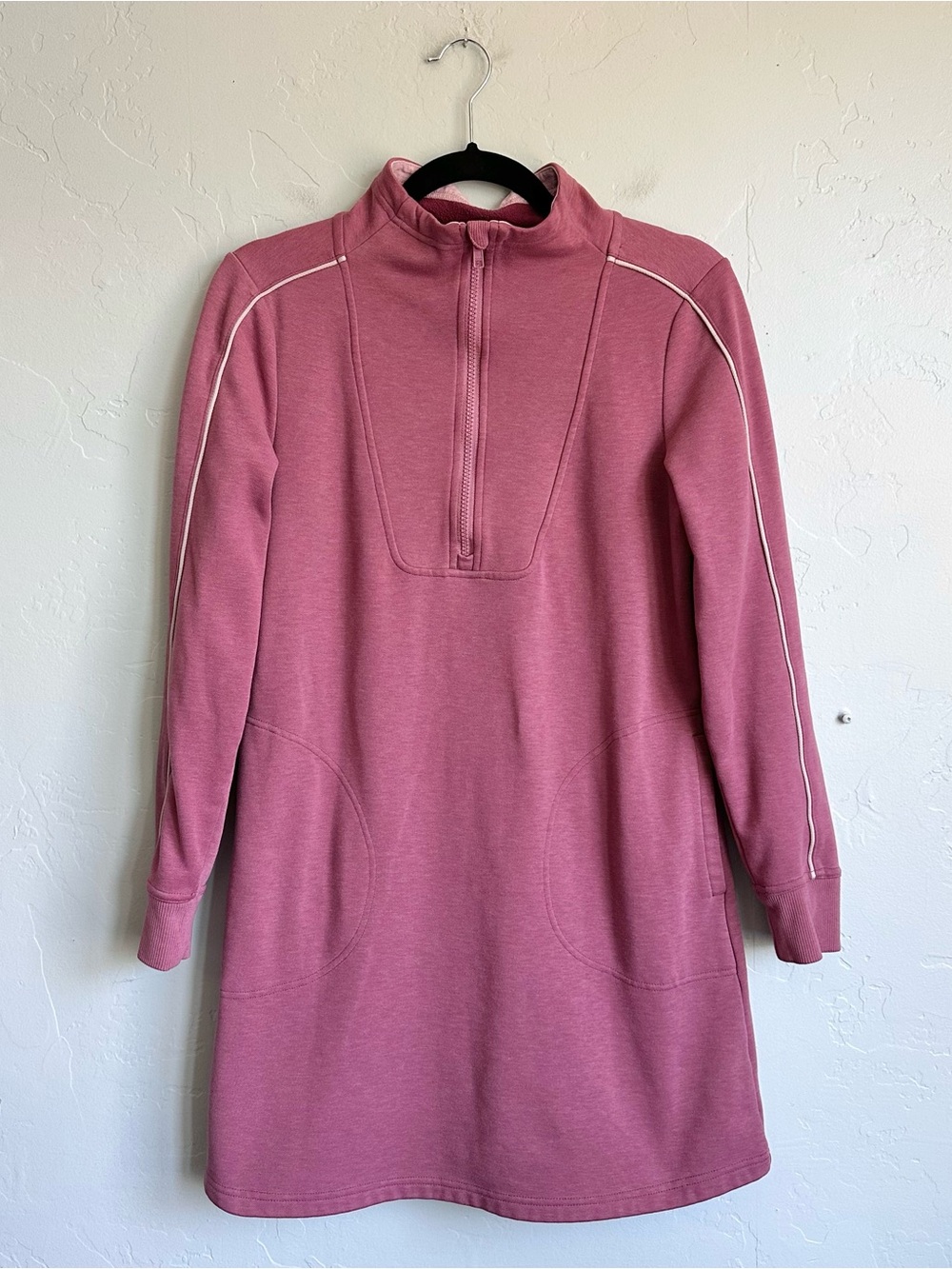 Title Nine Warmup Sweatshirt Dress Dusty Rose Casual Athleisure Women Small EUC